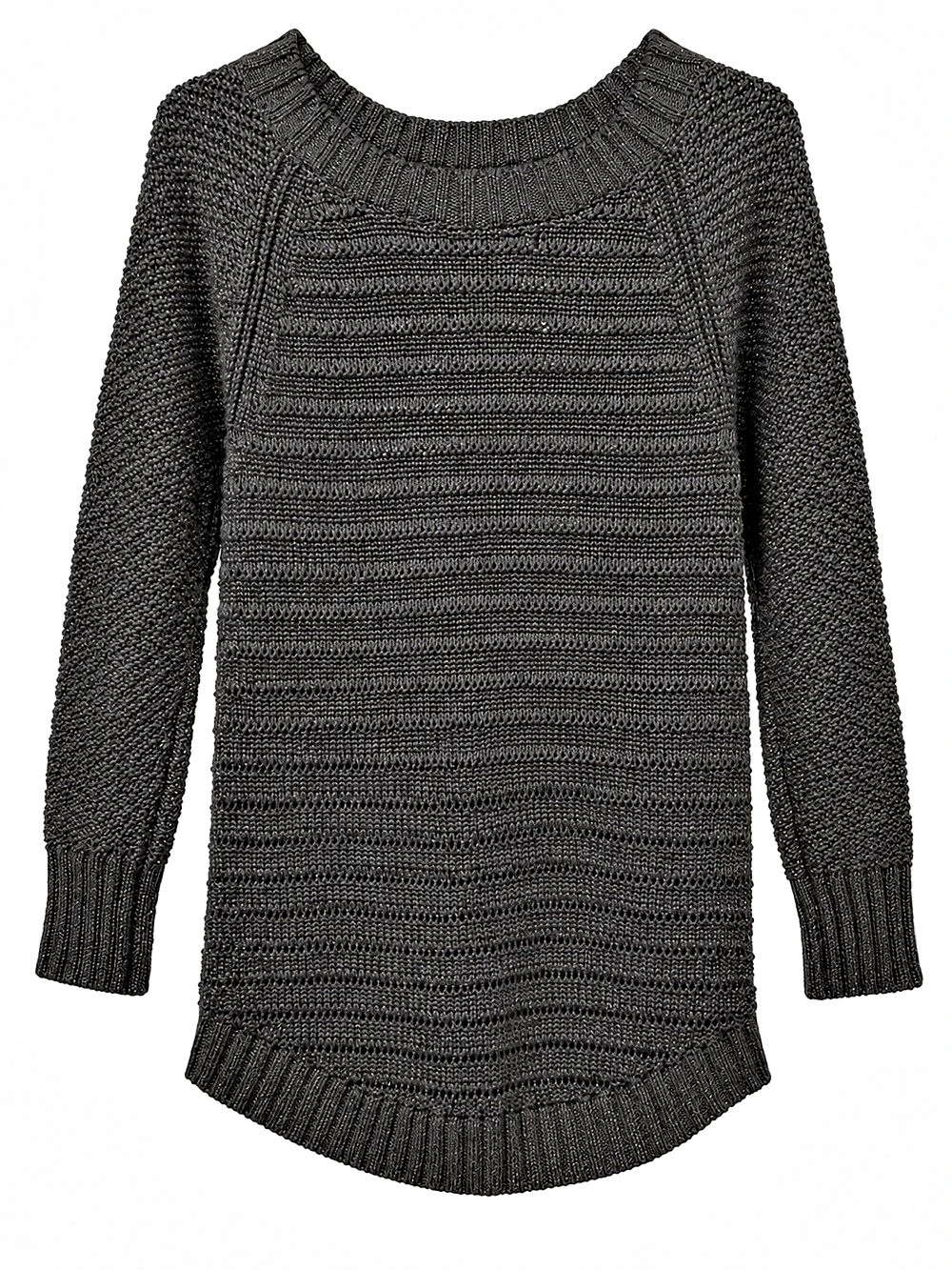 Calvin Klein Jeans Women’s Open Knit Sweater Size S Charcoal Gray Metallic